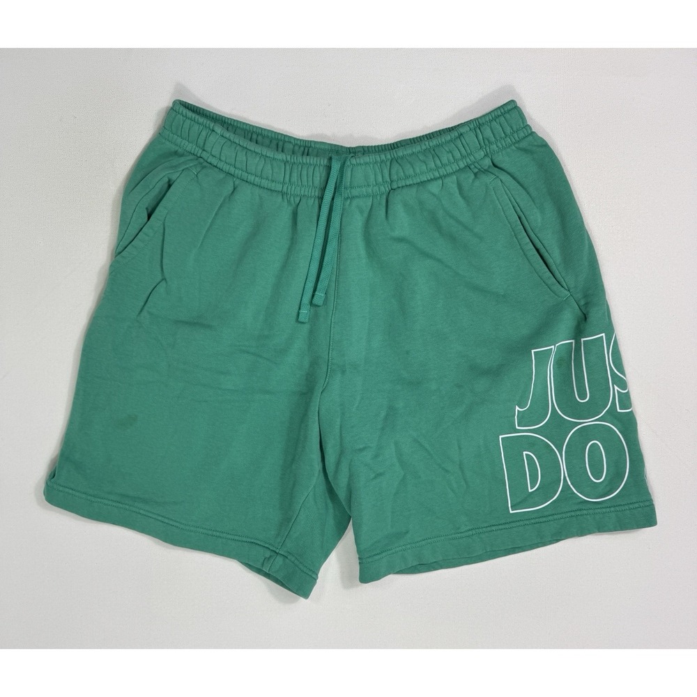 Nike Sportswear French Terry Shorts Just Do It Logo Men's Large BV5105-348 Green